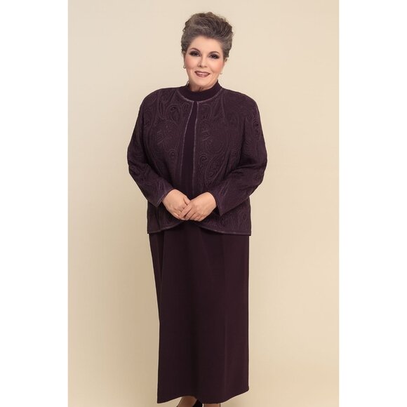 Vintage Miss Dorby Maxi Sweater Dress Jacket Dark Purple Woman's WOMEN'S LARGE - Picture 14 of 14